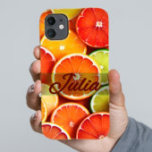 Coques Case-Mate iPhone Été Orange Citrus Stylisé Nom personnalisé