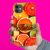 Coques Case-Mate iPhone Été Orange Citrus Stylisé Nom personnalisé