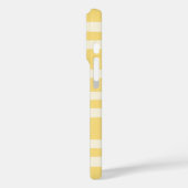 Coques Case-Mate iPhone Été Rétro Chic Monogramme Rayures Jaunes (Verso / Gauche)