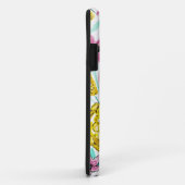 Coques Case-Mate iPhone Été rose Fleurs Jaunes Aquarelle Monogramme (Dos/Droite)