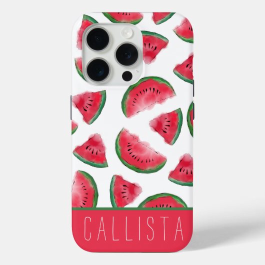 Coques Case-Mate iPhone Eté Rouge Vert pastèque Motif d'aquarelle (Verso)