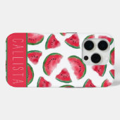 Coques Case-Mate iPhone Eté Rouge Vert pastèque Motif d'aquarelle (Verso (horizontal))