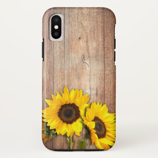 Coques Case-Mate iPhone Été rustique bois tournesol (Dos)