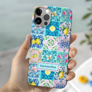 Coque Pour iPhone 15 Eté Sicile turquoise coloré azulejo Amalfi