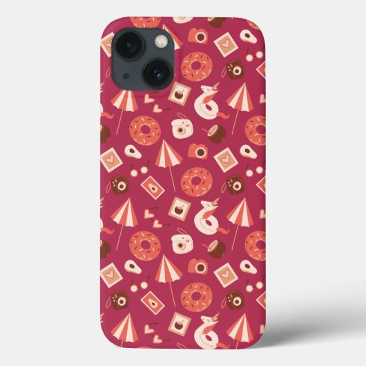 Coques Case-Mate iPhone Été Stuff Maroon Arrière - plan (Verso)