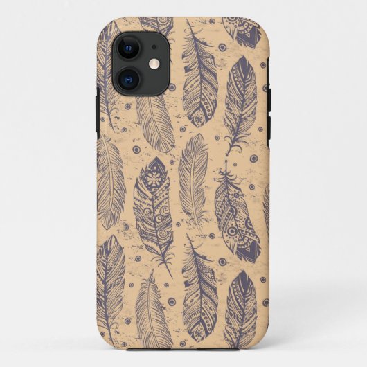 Coques Case-Mate iPhone Ethnic Feather Outline Motif (Dos)