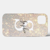 Coques Case-Mate iPhone Étincelle de Parties scintillant d'or moderne | In (Verso (horizontal))