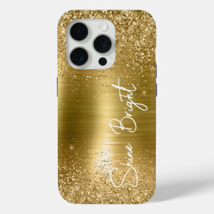 Coque iPhone 15 Pro Étincelle de Parties scintillant Glam Gold