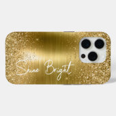 Coques Case-Mate iPhone Étincelle de Parties scintillant Glam Gold (Verso (horizontal))