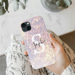 Case-Mate iPhone Case Étincelle de Parties scintillant moderne | Fille i<br><div class="desc">Étincelle de Parties scintillant moderne | Fille initiale personnelle</div>