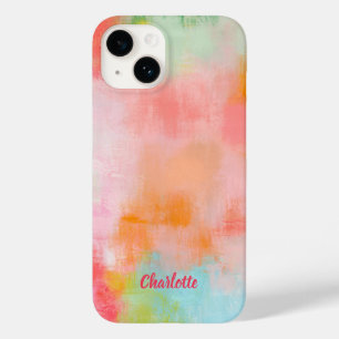Coque Pour iPhone 14 Étincelle de printemps - Corail rose - Nom ou Mono