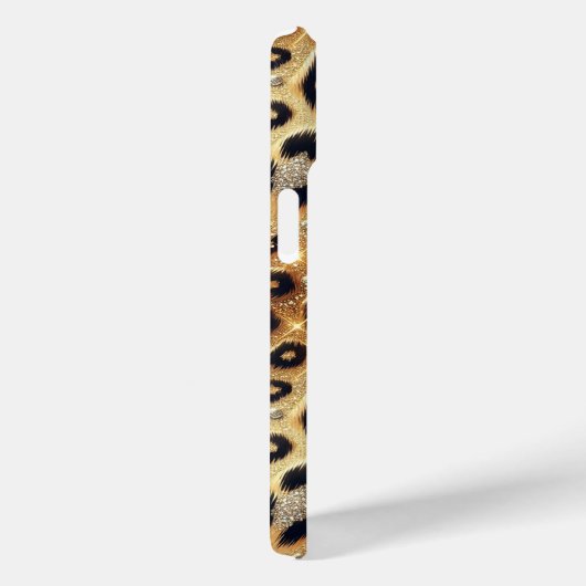 Coques Case-Mate iPhone Étincelle Glam Or Léopard Noir Cheetah Imprimer (Verso / Droite)