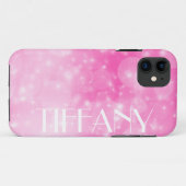 Coques Case-Mate iPhone étincelle Noël fête d'anniversaire rose vif (Dos (Horizontal))