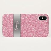 Coques Case-Mate iPhone Étincelles Blanches Et Parties scintillant Rose (Dos (Horizontal))
