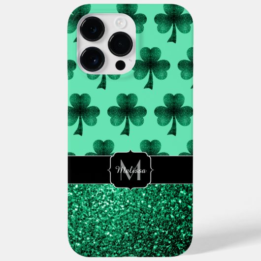 Coques Case-Mate iPhone Étincelles vertes Shamrock Saint Patrick' Day Mono (Verso)