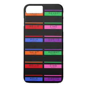 Etui iPhone Case-Mate Étiquette de nom colorée Bonjour Je m'appelle Hola