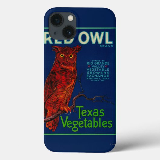 Coques Case-Mate iPhone Étiquette végétal de hibou rouge (Verso)