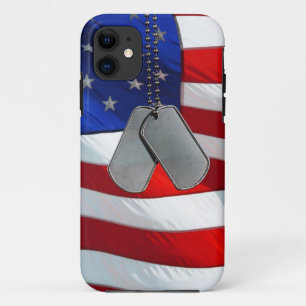 Coques Pour iPhone Étiquettes de chien sur le drapeau