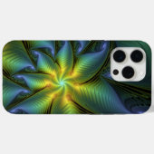Coques Case-Mate iPhone Etoile Abstraite, Bleu brillant Vert Or Fractal Ar (Verso (horizontal))