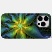 Coques Case-Mate iPhone Etoile Abstraite, Bleu brillant Vert Or Fractal Ar (Verso (horizontal))