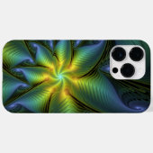 Coques Case-Mate iPhone Etoile Abstraite, Bleu brillant Vert Or Fractal Ar (Verso (horizontal))