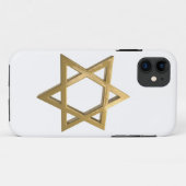 Coques Case-Mate iPhone étoile de David de chanukkah d'or (Dos (Horizontal))