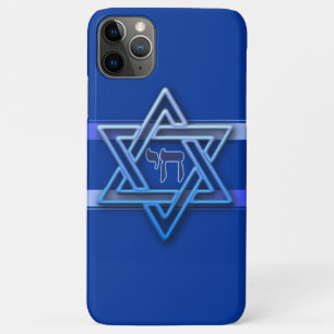 Etui iPhone Case-Mate Étoile de David hébraïque bleue et blanche Chai