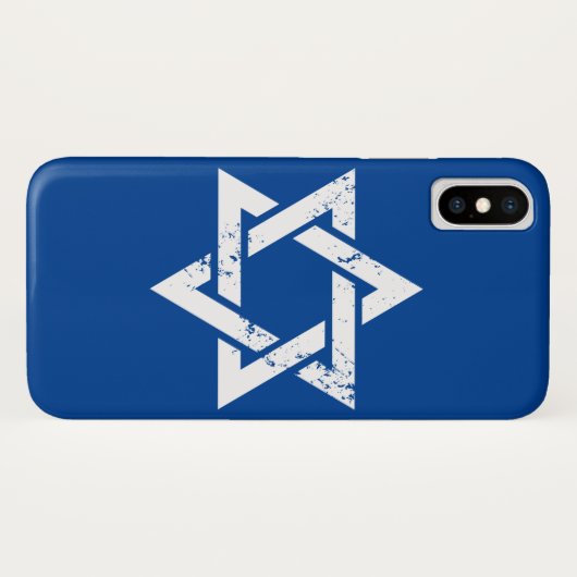 Coques Case-Mate iPhone Étoile de David juive blanche grunge de l'Israël (Dos (Horizontal))