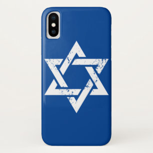 Coque Case-Mate Pour iPhone Étoile de David juive blanche grunge de l'Israël
