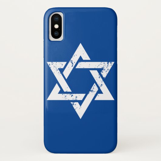 Coques Case-Mate iPhone Étoile de David juive blanche grunge de l'Israël (Dos)