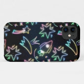 Coques Case-Mate iPhone étoile de fusée néon (Dos (Horizontal))