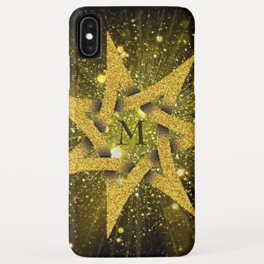 Coques Case-Mate iPhone Étoile de Parties scintillant d'or (Dos)