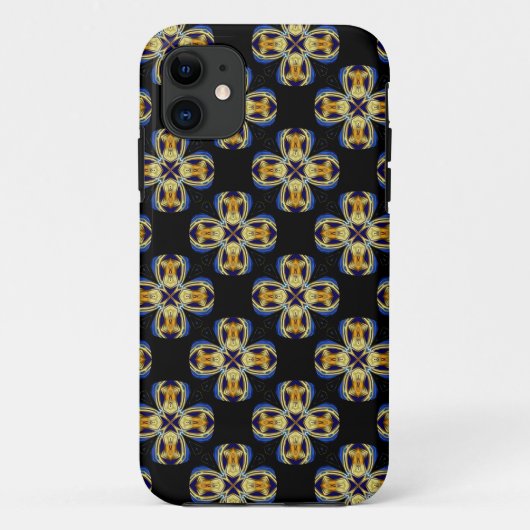 Coques Case-Mate iPhone étoile d'or bleu motif sans fin (Dos)