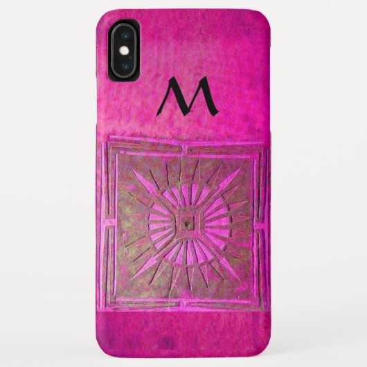 Coques Case-Mate iPhone ÉTOILE DU MATIN, Rose, Fuchsia Monogramme noir (Dos)