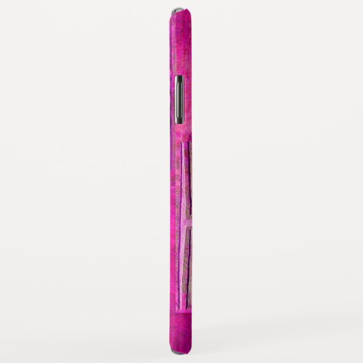 Coques Case-Mate iPhone ÉTOILE DU MATIN, Rose, Fuchsia Monogramme noir (Dos/Droite)