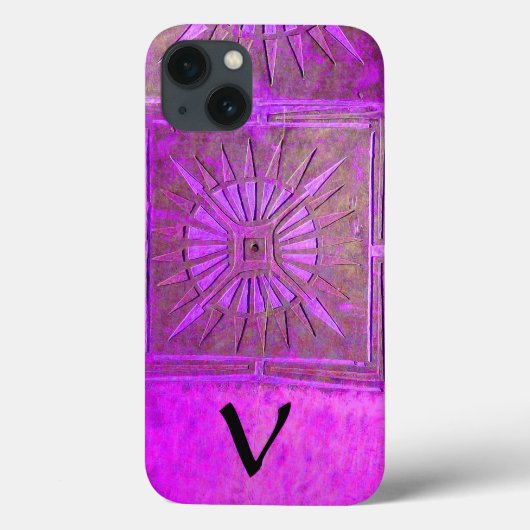 Coques Case-Mate iPhone ÉTOILE DU MATIN, Violet, Noir, Violet Monogramme (Verso)