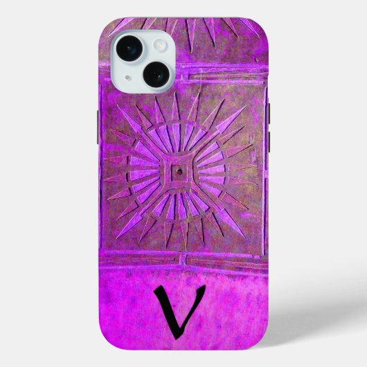 Coques Case-Mate iPhone ÉTOILE DU MATIN, Violet, Noir, Violet Monogramme (Verso)