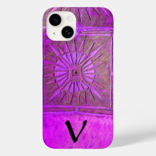 Coque Pour iPhone 14 ÉTOILE DU MATIN, Violet, Noir, Violet Monogramme