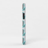 Coques Case-Mate iPhone Étoile géométrique moderne - gris et turquoise (Dos/Droite)