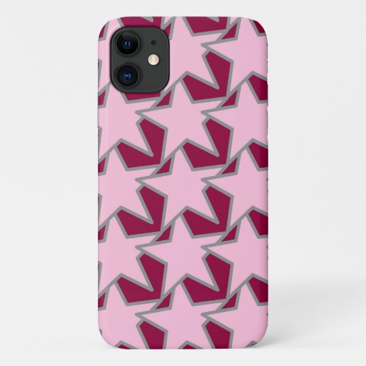Coques Case-Mate iPhone Étoile géométrique moderne, rose clair et bordeaux (Dos)