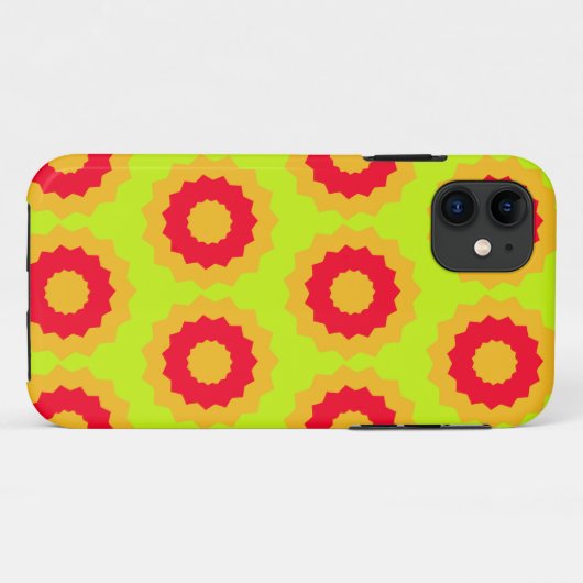 Coques Case-Mate iPhone Étoile rétro rouge orange vert citron vert (Dos (Horizontal))