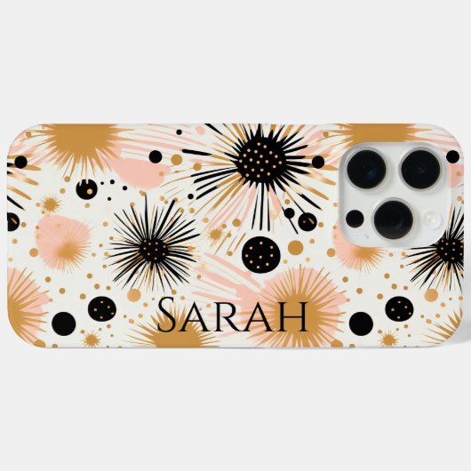 Coques Case-Mate iPhone Étoile rose boho moderne (Verso (horizontal))