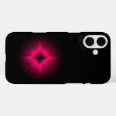 Coques Case-Mate iPhone Étoile rouge rubis sur fond noir (Verso (horizontal))