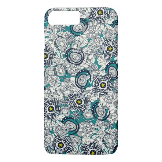 Coques Case-Mate iPhone étoile succulente de chartreuse bleue (Dos)