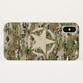Coques Case-Mate iPhone Étoile sur le style de camouflage de Burlap (Dos (Horizontal))