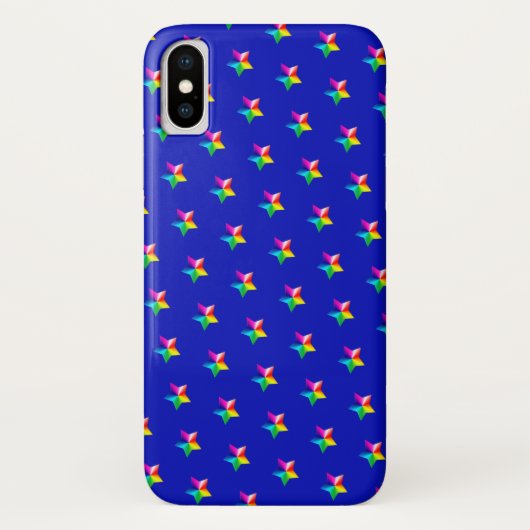 Coques Case-Mate iPhone étoiles arc-en-ciel bleu (Dos)