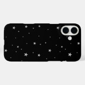 Coques Case-Mate iPhone Étoiles Argent Sur Noir (Verso (horizontal))