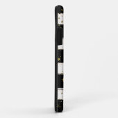 Coques Case-Mate iPhone Étoiles blanches noires de parties scintillantes (Dos/Droite)