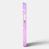 Coques Case-Mate iPhone Étoiles blanches, Ombre violet et rose, Nom pourpr (Verso / Gauche)