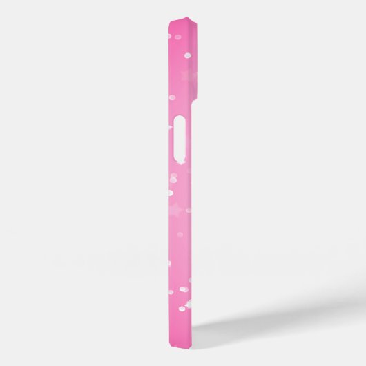 Coques Case-Mate iPhone Étoiles Blanches Sur Rose (Verso / Droite)